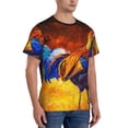 thumbnail image 2 of Qekee Colorful Rooster Classic Fit T-Shirt Men's Shirt Men's Tight Short Sleeves for Exercise, Running, Mountaineering - Colorful Rooster, 2 of 9