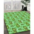 thumbnail image 2 of Ahgly Company Indoor Round Patterned Dark Lime Green Area Rugs, 3' Round, 2 of 6