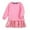 Pink, variant on Krdevn Girl's Solid Color Dress Sweater Cute Casual Dress,3-4 Years