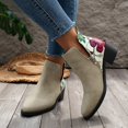 thumbnail image 4 of NECHOLOGY Botas Mujer Adulto Femenino Zapatos Botines mujer Otoño nuevas botas grandes europeas y con tacones gruesos puntiagudos botas estampadas (White, 6.5), 4 of 7