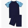 PEASKJP Kids Swimsuit Boys Two Pieces Shark Swimsuit Toddler Rash Guard and Trunk (Navy,160