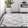 thumbnail image 5 of JONATHAN Y ALA101A-8 Beni Moroccan Style Diamond Shag Ivory/Dark Gray 8 ft. x 10 ft. Area Rug, 5 of 8