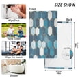 thumbnail image 6 of Yayeee 2 Pack Hand Towels for Bathroom 100% Cotton 16" x 28" Soft Absorbent Kitchen Towel, Dark Blue Hexagon Patterns, 6 of 7
