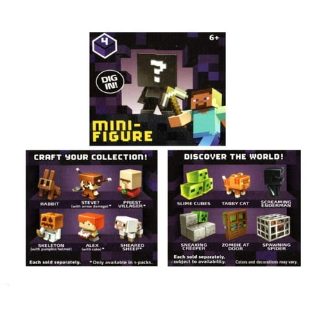 Minecraft Minifigures, Obsidian Series 4, 3 Pack
