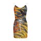thumbnail image 4 of Vestido de mujer sexy con cuello en V estampado vendaje adelgazante sin mangas tanque cinturón vestido, 4 of 5