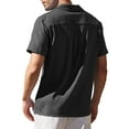 thumbnail image 2 of Hanerdun Men Casual Shirts Tops Male Button Down Beach Shirt Streetwear Black M, 2 of 5