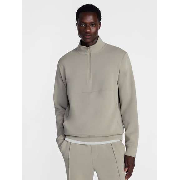 Avia Men's Twill ScubaKnit Quarter Zip Pullover Sweatshirt, Sizes XS-4XLT