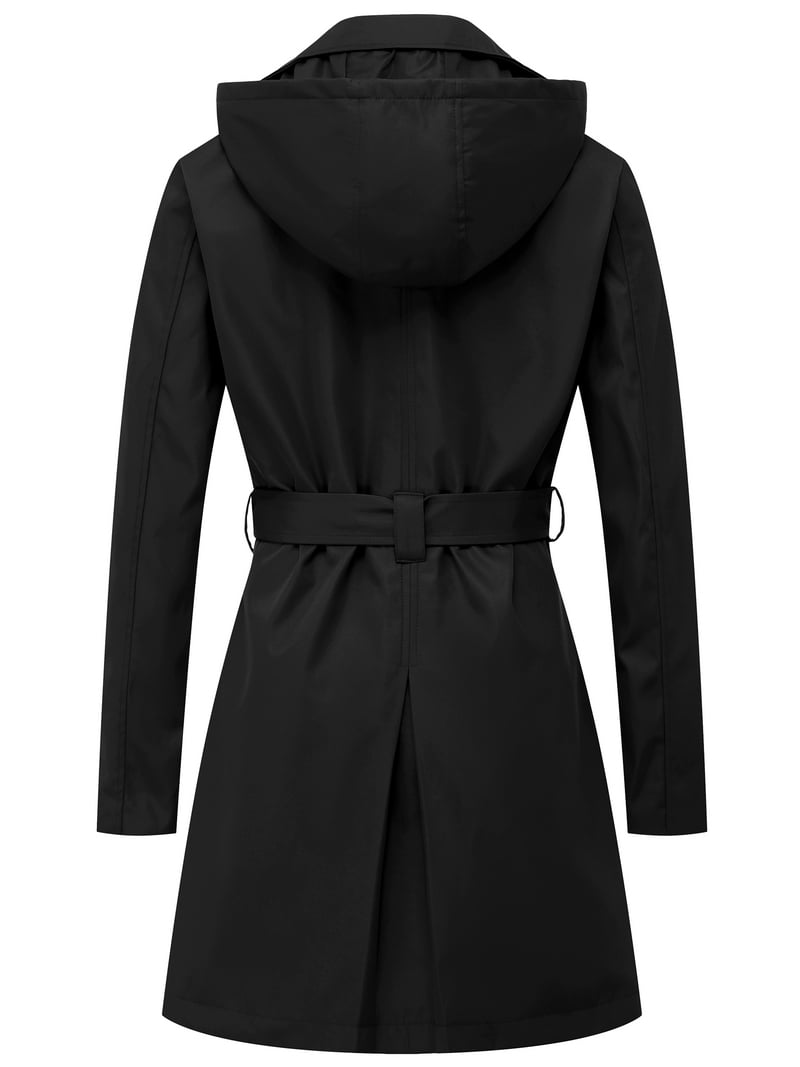 Chrisuno Womens Double Breasted Trench Coat Mid-Length