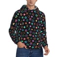 thumbnail image 2 of Uemuo Multi-Colored Stars Pattern Men's Hoodie - Casual Pullover Hoodie with Kangaroo Pocket, Stylish Hooded Sweatshirt for Everyday Wear-Small, 2 of 7