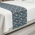 thumbnail image 2 of Vintage Rose Bed Runner, Continuous Floral Bouquet Repeating Pattern, Decorative Accent Bedding Scarf for Hotels Homes and Guestrooms, Queen, Turquoise Pink, by Ambesonne, 2 of 2
