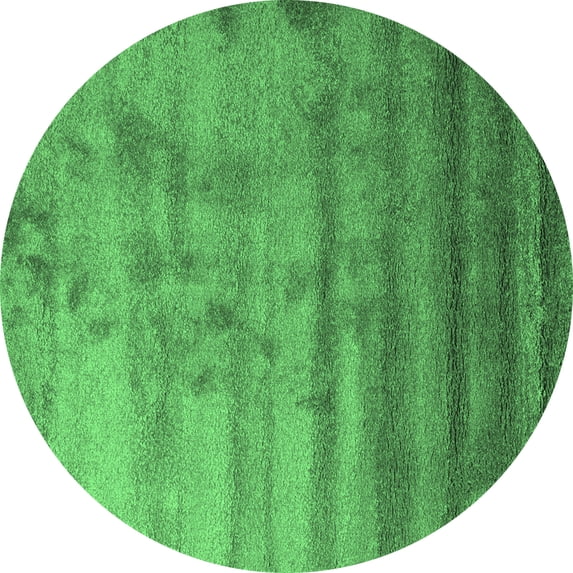 Ahgly Company Indoor Round Abstract Emerald Green Contemporary Area Rugs, 8' Round