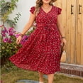 thumbnail image 5 of Hvot&aat Plus Size Womens Summer Dresses Casual Flowy Beach Vacation Dress Elegant A-Line Sundress, 5 of 5
