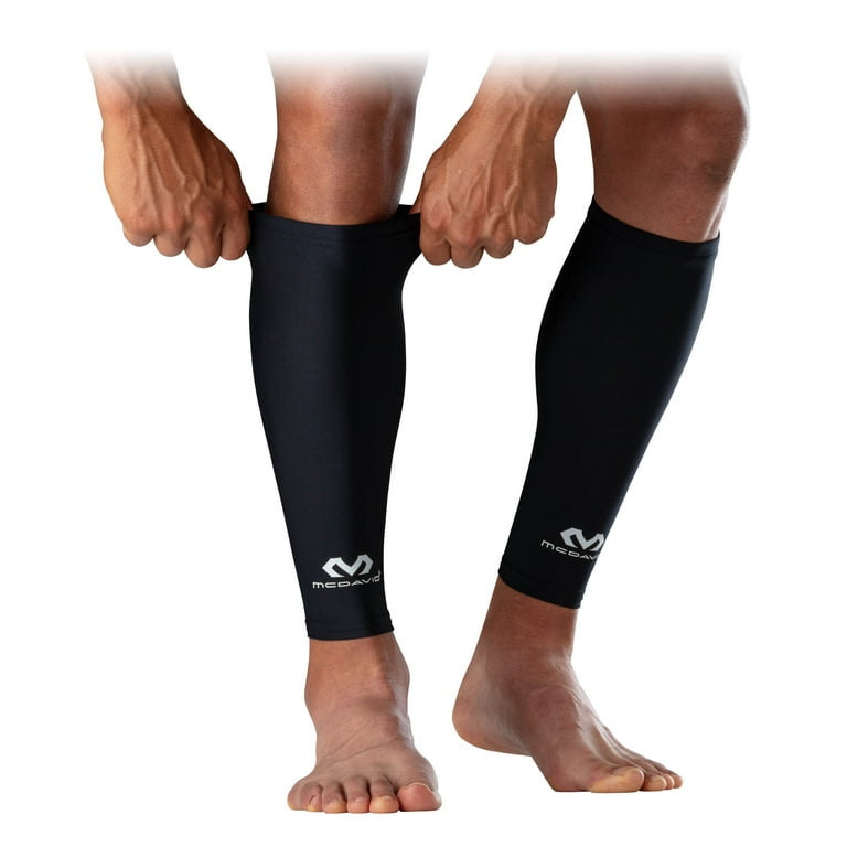 McDavid Sport Compression Calf Sleeves, Pair, Black, Unisex, Adult,  Large/Extra Large 