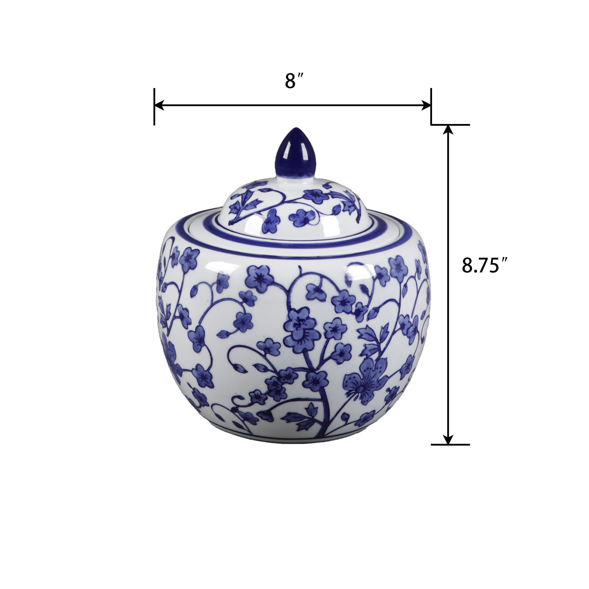 8" Chinoiserie Ceramic Ginger Jar Candle – 61oz Peony Scent