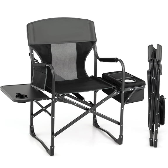 Portable Folding Camping Directors Chair w/ Cooler Bag Durable