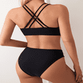 thumbnail image 5 of XMMHHG Chic High Cut Solid Color Sexy Bikini Set with V Neck Straps - Stylish Women‘s Swimwear & Clothing, 5 of 5