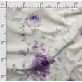 thumbnail image 2 of Soimoi Floral Printed,Cuddle Minky Fabric, Sewing Fabric by The Yard 56 Inch Wide,Decorative Plush Soft Fabric, Baby Garments, Toys and Blankets, Purple, 2 of 5