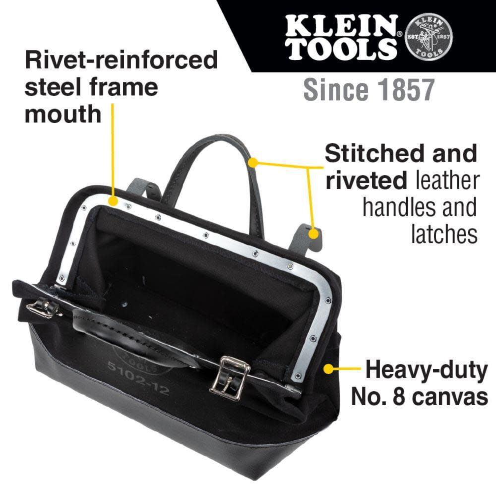 Klein Tools 12In Canvas Tool Bag Black