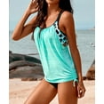 thumbnail image 4 of Women's Sky Blue Printed Lined Tankini Swimsuit, 4 of 7