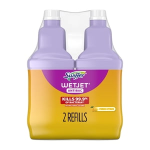 Swiffer WetJet Solution Refill, Antibacterial, Citrus, 2 x 42.2 Fl Oz