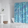 thumbnail image 2 of Blue White Tie Dye Wave Pattern Shower Curtain 72"x84" ,Bathroom Decorative Shower Curtains Set with 12 Hooks,Modern Waterproof Washable Shower Curtain, 2 of 6
