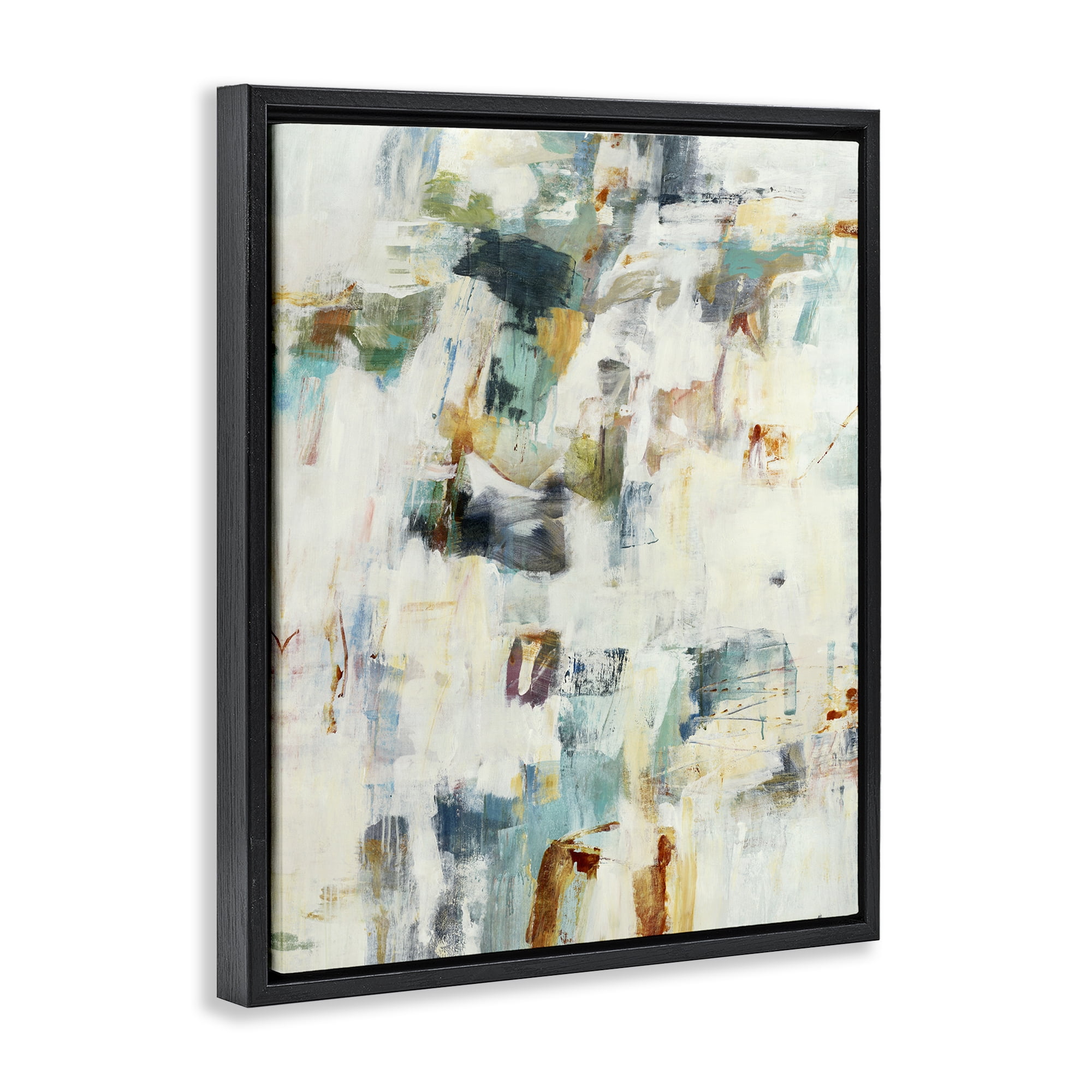 Stupell Industries Expressive Chaos Layers Black Framed Floater Canvas Wall Art, design by Lisa Ridgers