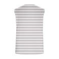 thumbnail image 4 of Rutainlusire Women's Tops Trendy Comfy Striped Contrast Trim V Neck Pleated Tank Top 2026 Women's Striped Print Sleeveless Pleated Buttoned Patchwork V-Neck Padded Top, 4 of 5