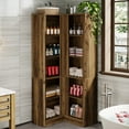 thumbnail image 5 of Tribesigns 70.8" Tall Corner Cabinet, Farmhouse Storage Cabinet with 4 Doors & 5 Storage Shelves, 5 of 7