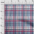 thumbnail image 1 of oneOone Silk Tabby Grayish Blue Fabric Madras Check Fabric For Sewing Printed Craft Fabric By The Yard 42 Inches Wide, 1 of 4