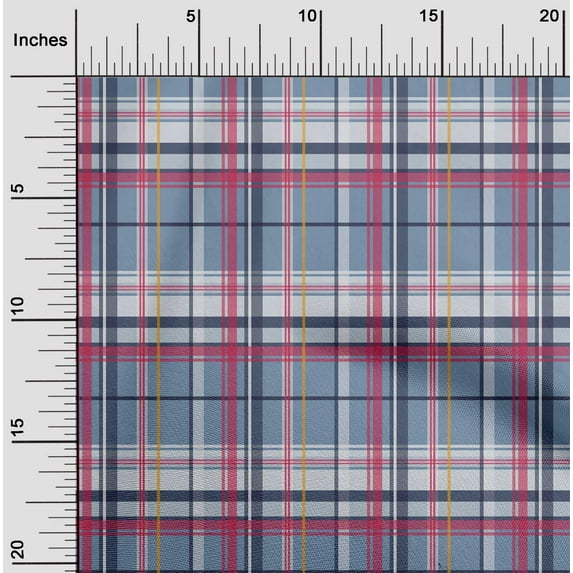 oneOone Silk Tabby Grayish Blue Fabric Madras Check Fabric For Sewing Printed Craft Fabric By The Yard 42 Inches Wide
