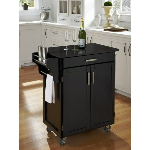 Homestyles Cuisine Cart Black Kitchen Cart