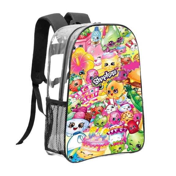 SHOPKINS Pattern Transparent Backpack Lightweight And fashionable Showcasing Personality And Leading The Trend