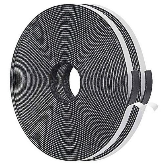 Yotache Thin Weather Stripping 2 Strips Total 65 Feet Long 1/16 Inch Thick x (.25) 1/4 Inch Wide, 1.5mm Foam Gasket Seal Tape for Window, Sliding Door Jamb, Speaker, Dashboard, 2 X 33 Ft Each