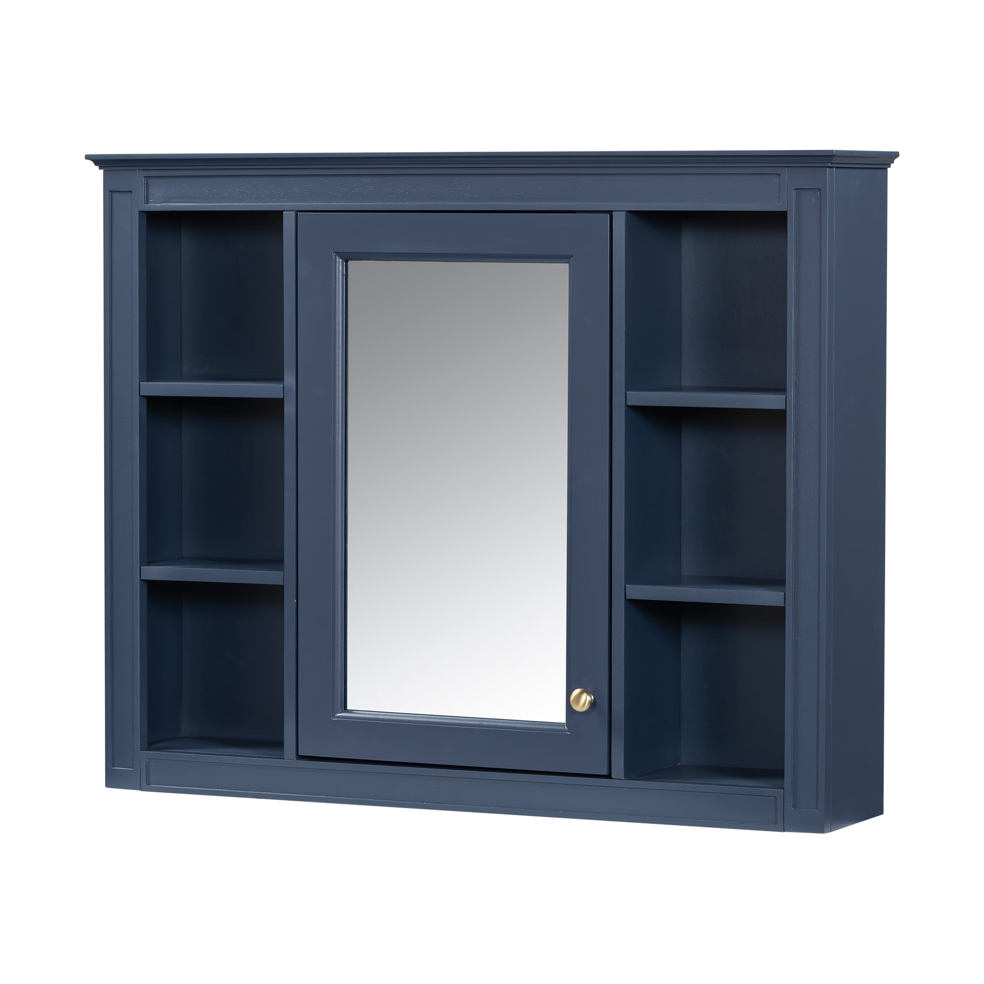Euroco Wall Mounted Bathroom Mirror Cabinet – Triple Door Vanity Storage with Concealed Shelves, Modern Design, Durable Construction, Easy Assembly