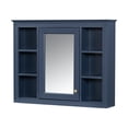 thumbnail image 3 of Dasun 35" x 27.5" Medicine Cabinet, Wall Mounted Bathroom Storage Cabinet, Modern Bathroom Wall Cabinet with Mirror, Mirror Cabinet with 6 Open Shelves (Not Include Bathroom Vanity ), Blue, 3 of 5