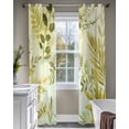 thumbnail image 4 of Sage Green Leaves Sheer Curtains 63 Inch Length 2 Panels Set for Living Room/Bedroom, Summer Botanical Farmhouse Watercolor Leaf Kitchen Curtains Grommet Curtains Window Treatments 42"x63"x2, 4 of 7