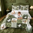 thumbnail image 3 of meiyoeat Rustic Mallard Duck Full Size Comforter Sets For Boys,Wild Deer Green Camo Print Bedding Comforter Set For Kids,Light Gray Reversible,3pcs, 3 of 7