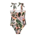thumbnail image 6 of Women's Printed Lace Up One-Piece Swimsuit Bathing Suit Swimmwear, 6 of 9