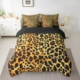 thumbnail image 2 of Homewish Teens Female Men Women Leopard Print Bedding Comforter Set 7pcs,Jungle Animal Queen Bedding Sets Super Cozy,Woodland Wildlife Print Queen Sheet Sets,Lightweight Room Decor,Reversible, 2 of 8