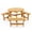 Natural Brown, variant on 6-Person Wooden Picnic Table - Circular Outdoor Dining Set w/ 3 Benches & Umbrella Hole for Garden Patio