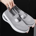 thumbnail image 7 of Womens Walking Shoes, Orthopedic Shoes for Women Wide Width, Women's Woven Orthopedic Breathable Soft Shoes Arch Support, Diabetes Foam Shoes Walking Anti-Skid Sports Shoes, Gray 6, 7 of 7