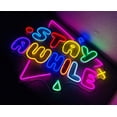 thumbnail image 2 of Stay Awhile Neon Sign, Game Room Wall Art Decor, 2 of 4