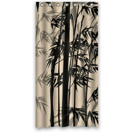 GreenDecor Chinese Bamboo Art With Style Waterproof Shower Curtain Set ...
