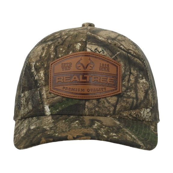 Realtree APX Structured 6-Panel Trucker Hat – Debossed Patch Logo Meshback Cap, Camo, One Size