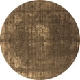 thumbnail image 1 of Ahgly Company Machine Washable Indoor Round Oriental Brown Industrial Area Rugs, 4' Round, 1 of 4