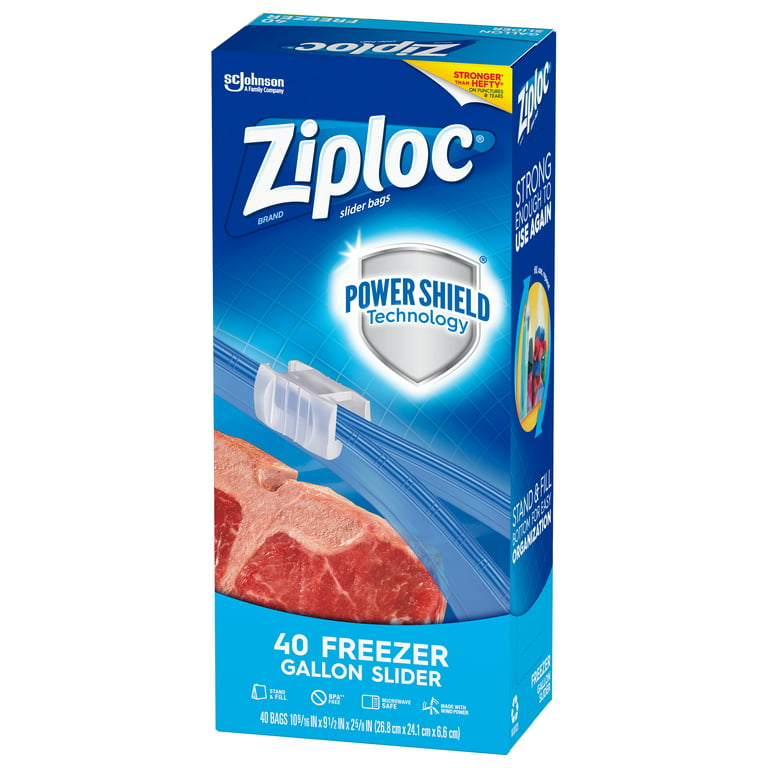 Ziploc Slider Freezer Bags with Power Shield Technology, Gallon Gallon