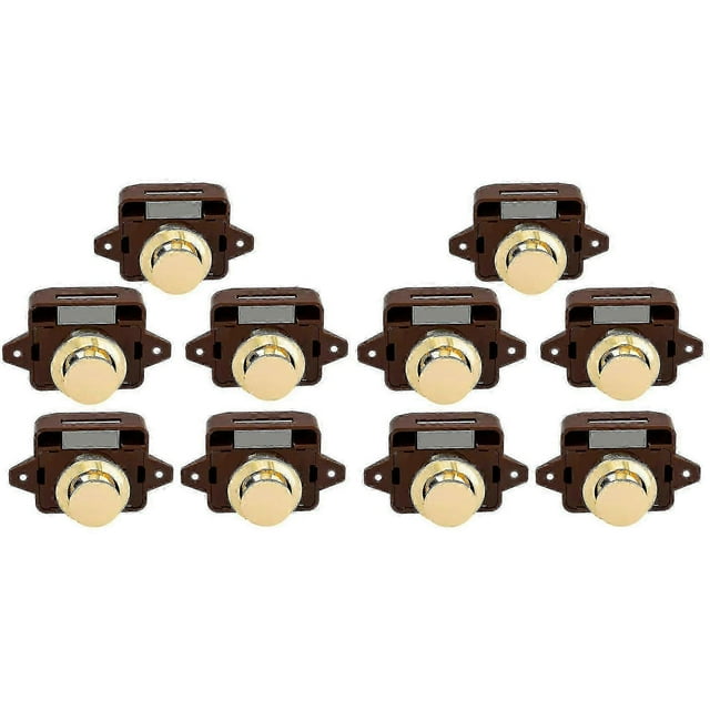 10pcs Keyless Push Button Catch Door Knob Lock For Rv Caravan Cabinet Boat Motor Home Cupboard, Bro