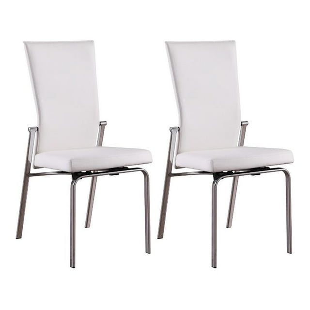 Chintaly Imports Molly Chaise Rembourrée en Blanc (Lot de 2)