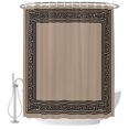 thumbnail image 2 of Brown Geometric Shower Curtains for Bathroom, Black Greek Key Design Abstract Modern Art Waterproof Fabric Shower Curtain, Decorative Bathroom Curtain for Bathtub, 66"x72" , No Hooks Included, 2 of 9