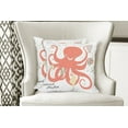 thumbnail image 4 of Ambesonne Nautical Throw Pillow Cover 2 Pack, Octopus Holding Sap, 16", Coral Beige Green, 4 of 6